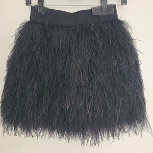 ALICE + OLIVIA Cina Feather Black Skirt Size 0